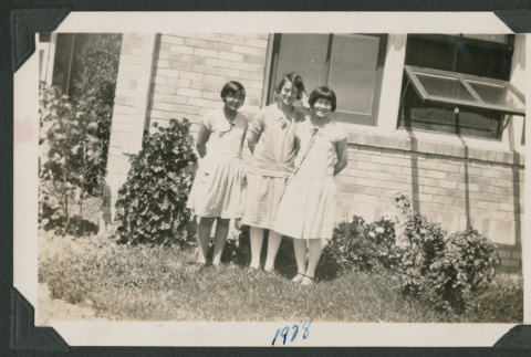 three women outside a building (ddr-densho-378-507)