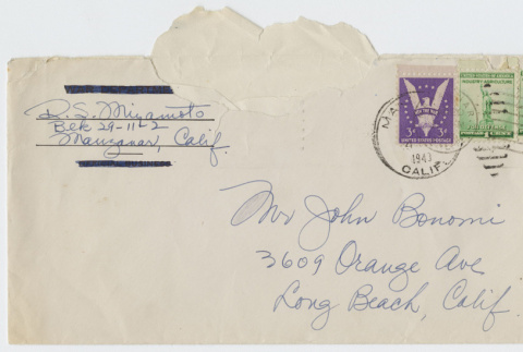 Envelope addressed to John Bonomi (ddr-janm-21-26)