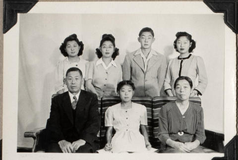 Portrait of family with seven people (ddr-densho-587-22)