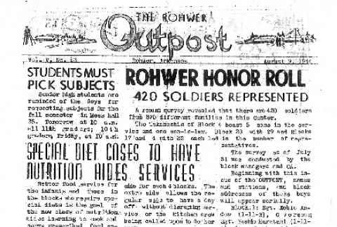Rohwer Outpost Vol. V No. 13 (August 9, 1944) (ddr-densho-143-191)
