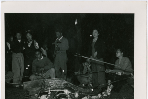 Group around campfire (ddr-densho-329-837)