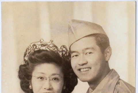 Wedding portrait for Saburo Arthur and Yoriko (Shimasaki) Kitagawa (ddr-densho-539-14)