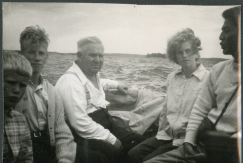 Five people in a boat (ddr-densho-523-273)