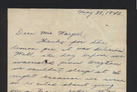 Letter from Lily Shoji to Mrs. Waegell, May 30, 1942 (ddr-csujad-55-2565)