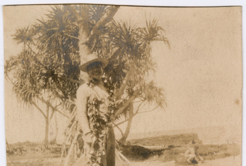 Man with lei (ddr-densho-492-31)
