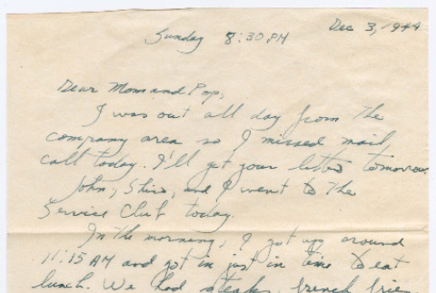 Letter from Tadashi Ishida to Mr. & Mrs. Y Ishida (ddr-densho-535-86)