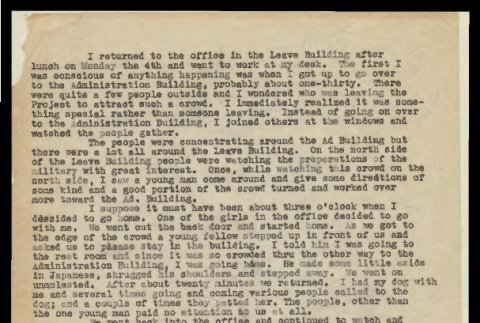 Letter regarding strike Tule Lake in November 1943 (ddr-csujad-55-131)