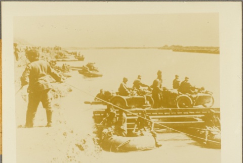 German soldiers preparing to ferry equipment across a river (ddr-njpa-13-890)