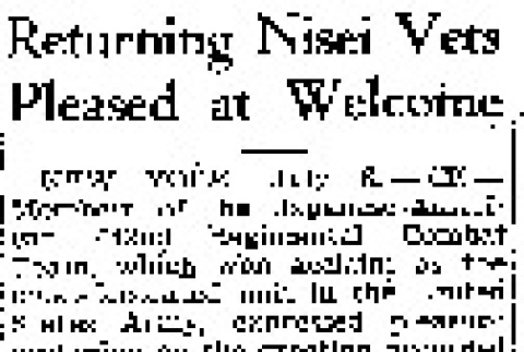 Returning Nisei Vets Pleased at Welcome (July 6, 1946) (ddr-densho-56-1159)