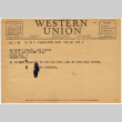 Western Union Telegram to Domoto Family from Martha Pakemura (ddr-densho-329-659)