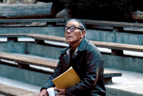 Rev. Norio Ozaki at morning watch (ddr-densho-336-363)