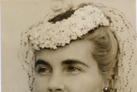 Barbara Hutton wearing leis (ddr-njpa-1-562)