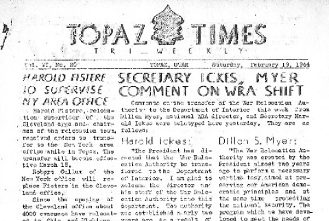 Topaz Times Vol. VI No. 20 (February 19, 1944) (ddr-densho-142-277)