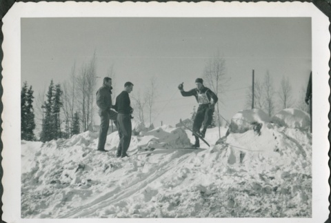 Man in skiing competition (ddr-densho-321-408)