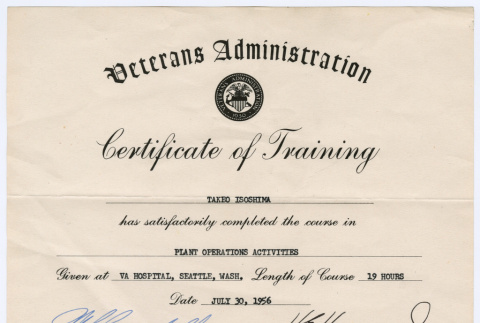 Certificate of Training (ddr-densho-477-400)