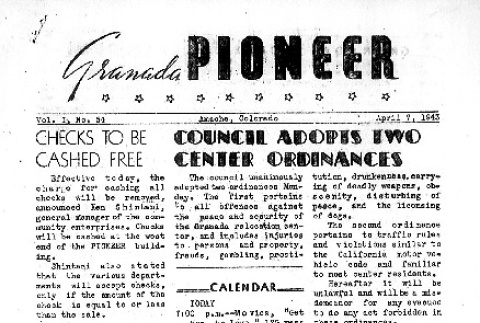Granada Pioneer Vol. I No. 54 (April 7, 1943) (ddr-densho-147-55)