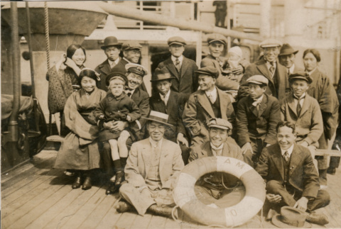Group photo on deck (ddr-densho-348-34)