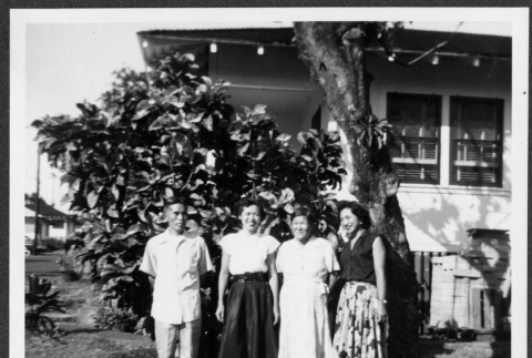 Group poses outside house (ddr-densho-363-267)