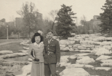 Japanese American serviceman and woman (ddr-csujad-55-2297)