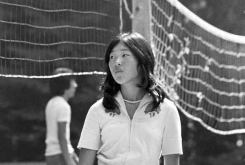 Linda Kato playing volleyball (ddr-densho-336-710)