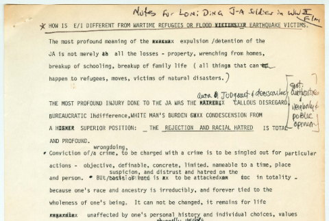 Notes for Loni Ding (ddr-densho-1007-1486)