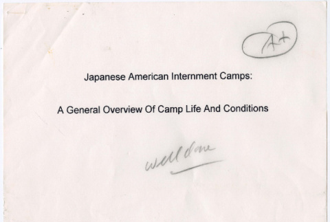 Japanese American Internment Camps: A General Overview Of Camp Life and Conditions (ddr-densho-560-6)