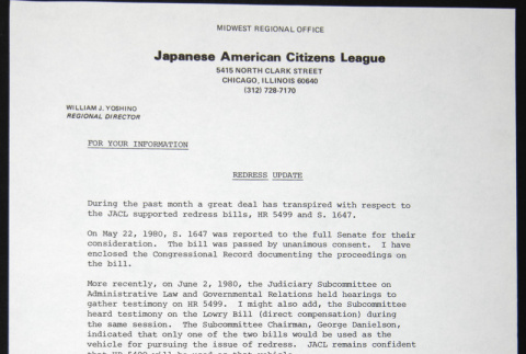 Redress Update of HR 5499 and S. 1647 (ddr-chijacl-1-202)