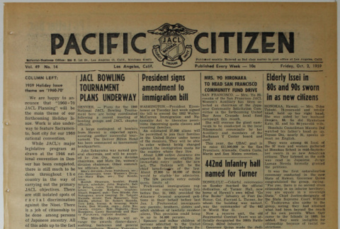 Pacific Citizen, Vol. 49, No. 14 (October 2, 1959) (ddr-pc-31-40)