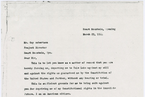 Letter to Guy Robertson from Isamu Horino (ddr-densho-122-456)