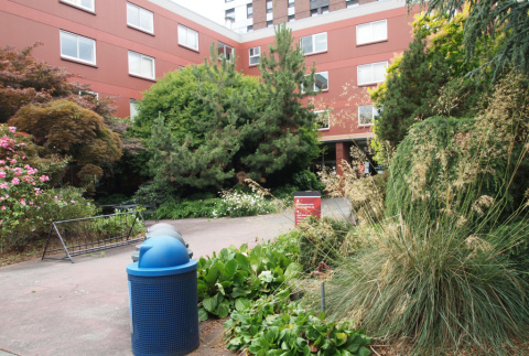 Xavier Hall courtyard, Seattle University (ddr-densho-354-2737)
