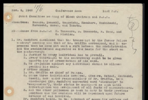 Minutes from the Heart Mountain Block Chairmen meeting, November 5, 1942 (ddr-csujad-55-309)