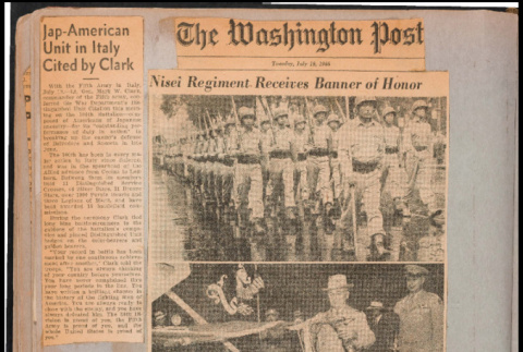 Jap-American unit in Italy cited by clark; Nisei Regiment receives banner of honor (ddr-csujad-49-185)