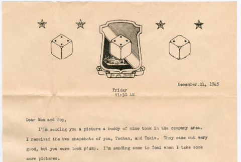 Letter from Tadashi Ishida to Mr. & Mrs. Y Ishida (ddr-densho-535-319)