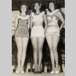 Miss Hawaii and two other contestants posing in swimsuits and leis (ddr-njpa-2-846)