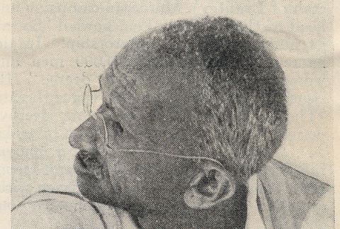 Newspaper clipping regarding Gandhi (ddr-njpa-1-448)