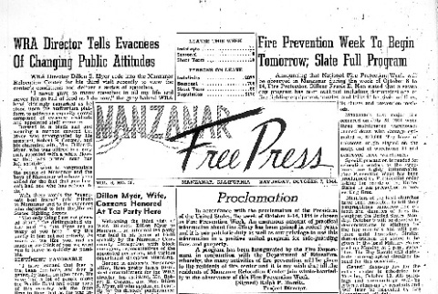 Manzanar Free Press Vol. 6 No. 30 (October 7, 1944) (ddr-densho-125-278)