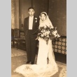 Wedding photo of Agnes Yoshiko Miyakawa and her husband (ddr-njpa-4-1037)