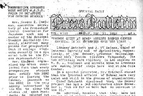 Poston Press Bulletin Vol. VIII No. 2 (December 11, 1942) (ddr-densho-145-178)