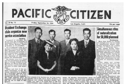 The Pacific Citizen, Vol. 39 No. 13 (September 24, 1954) (ddr-pc-26-39)