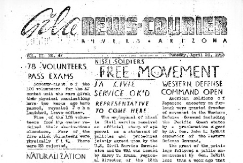 Gila News-Courier Vol. II No. 47 (April 20, 1943) (ddr-densho-141-83)
