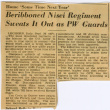 Article titled:  Beribboned Nisei Regiment Sweats It Out as PW Guards (ddr-densho-539-98)