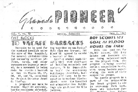 Granada Pioneer Vol. I No. 72 (June 9, 1943) (ddr-densho-147-73)
