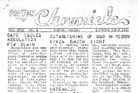 Poston Chronicle Vol. XVII No. 8 (January 8, 1944) (ddr-densho-145-455)