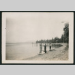 3 people on the shore of Lake Tahoe (ddr-densho-378-408)