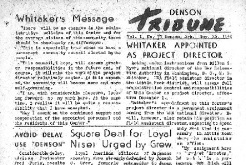 Denson Tribune Vol. I No. 77 (November 23, 1943) (ddr-densho-144-118)