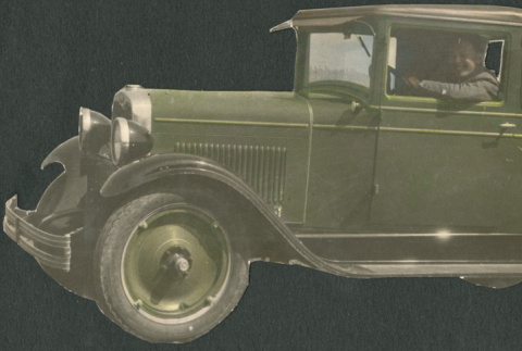Cutout of man driving car (ddr-densho-523-21)
