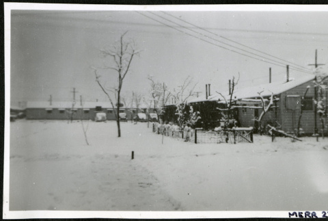Manzanar, administrative offices, snow (ddr-densho-343-36)