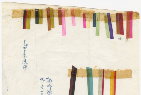 Page with sample of ribbons (ddr-densho-424-49)