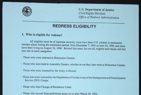 Redress Eligibility document (ddr-chijacl-1-155)