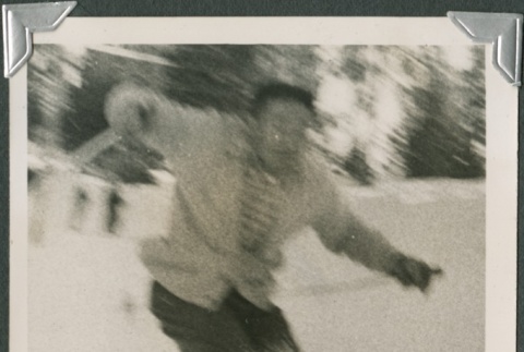 Man with skis jumping (ddr-densho-321-445)